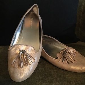 BCBG generation gold flats with tassels